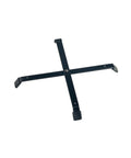 Folding Black Steel 4 Peg Base For Instrument Stands, Powder Coated Finish, showing heavy duty 4 leg base for stability