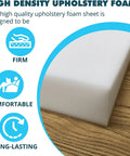 Beefy High Density Outdoor Couch Cushion Replacement For Patio Furniture 4x24x24 Square Foam Pad shown on wooden surface