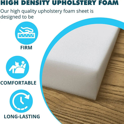 Beefy High Density Outdoor Couch Cushion Replacement For Patio Furniture 4x24x24 Square Foam Pad shown on wooden surface