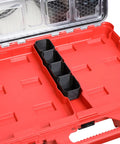 Milwaukee Packout Low Profile Tool Box Organizer Middle Bin Set Heavy Duty Modular Storage System Black Plastic 4 Count