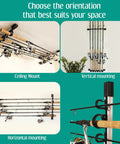 Holds Up To Six Fishing Rods And Reels In A Sturdy Wall Mount Rod Holder For Garage Organization, Vertical And Horizontal Rack