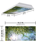 Tree Themed Fluorescent Light Covers For 2x4 Ceiling Fixtures With A Soft Glow, Low Glare Lighting, Evergreen Ash Tree design