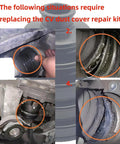 Illustrations of damaged CV boots needing the DIY Silicone CV Boot Repair Kit With Expander Tool And 4 Stainless Steel Clamps.