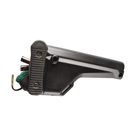 Gray Fixed Stock For Rifle-Length Extension Tubes Without A2 Spacer, With Slim Profile, Sloped Cheek Weld, Rubber Butt Pad