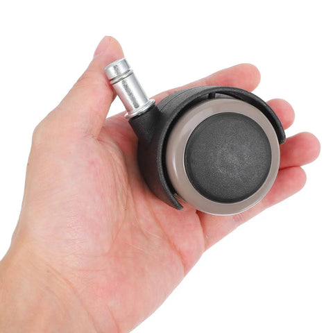 Inch Caster Wheels Furniture Accessories 10pcs Grey for Office Chair in hand, showcasing rubber mute caster design and alloy material.