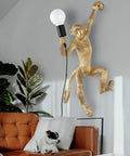 Dope Monkey Wall Light Fixture Industrial Resin Wall Lamp For Living Room And Kids Bedroom Vintage White Right Hand Design