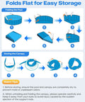 Folding instructions for 63 Inch Kiddie Pool With Detachable UPF 50 Plus Canopy Foldable And Portable Non Slip Pool for storage.