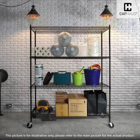 Top Shelf Heavy Duty 5 Tier Wire Shelving Rack With Smooth Rolling Wheels And Quick Adjust Leveling Feet For Tough Kitchen Or Shop Setup Game Changer