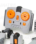 9-Piece Building Blocks Motor Kit With M And L Motors, Battery Box, Remote Control And Speed Adjust, Powers Multiple Motors For Complex Moving Models, Compatible With Major Toy Brick Brands, gray remote