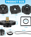 Drivetrain Upgrade Kit For Hayward Super Pump 1 HP Motors High Efficiency Drivetrain Kit For SP1600X Series Pool Pumps Replacement Drivetrain For SP1605X7 SP1607X10 SP1608X10 SP1610X15 SP1611X15 SP1615X20 SP1616X20 SP1621X25, black pump parts with dimensions