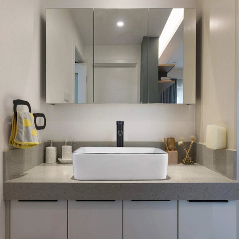 Dope White Ceramic Above Counter Vessel Sink Combo With Black Faucet And Pop Up Drain 19 By 15 Inches Rectangular Porcelain Basin