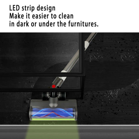 Replacement Cleaner Head Attachment For V6 Cordless Vacuum, LED-lit bristles under furniture, dark floor cleaning