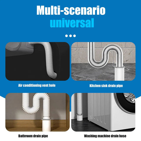 All In One White Seal Putty For Quick Mending And Waterproof Sealing That Blocks Odors And Drafts Great For Air Conditioning Gaps Ducts Pipes Drains And Plumbing Repairs shown in various applications including air conditioning vent, kitchen sink, bathroom drain, and washing machine hose.