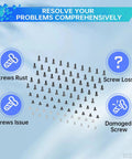 Complete Black Smartphone Screw Replacement Kit For Samsung Galaxy Series Phones Tight Fit Precision Screw Assortment Set infographic showing screw problems.