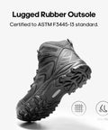All Black Steel Toe Waterproof Work Boots For Men With Rugged Construction Durable Toe Cap ASTM 2413 18 Safety Rating And Slip Resistant Sole Armadillo STL Built Tough For The Jobsite with lugged rubber outsole