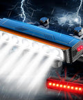 Ultra Bright Bike Headlight And Taillight Set With 6 LEDs 12000 Lumens 8000mAh Rechargeable Battery Night Riding Light