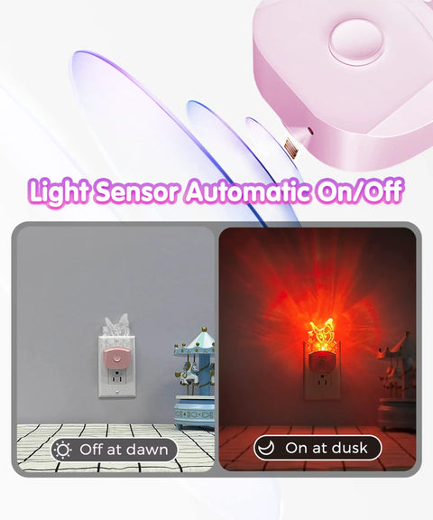 Led Kids Night Light Butterfly With 8 RGB Color Changing Lights, Dusk To Dawn Sensor, Acrylic Nursery Nightlight For Baby Room