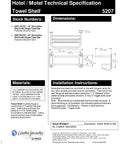 Technical drawing of 18-inch towel bar with shelf in chrome finish, including dimensions and installation instructions.