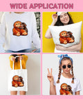 Monkey Vibe DTF Transfers Set for T Shirts, pillow, tote bag, vivid monkey graphic, 7x7 size, washable iron on decals