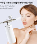 Nano Facial Steamer Rechargeable Portable High Pressure Oxygen Sprayer For Ultra Fine Cool Mist Hydration in use
