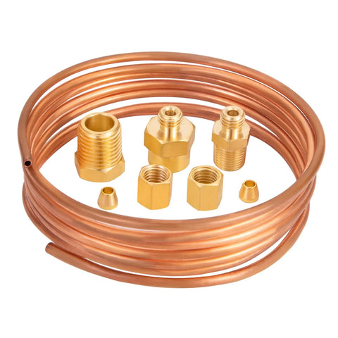Oil Pressure Gauge Tubing Kit 72 Inch Copper Tube and Brass Threaded Parts Set for Universal Fit Cars and Trucks