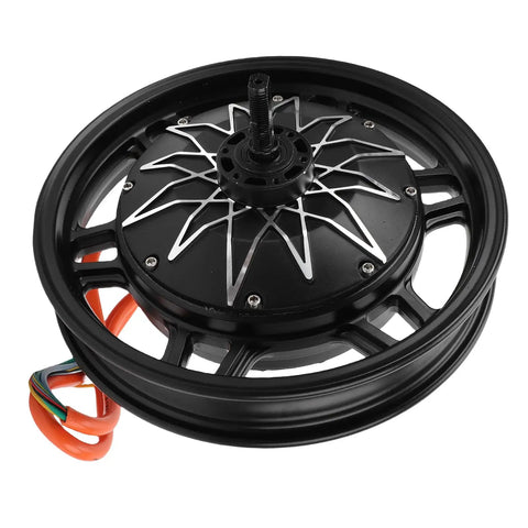 Heavy Duty Aluminum Alloy Wheel Hub Motor 14 Inch For Electric Scooter Motorcycle Conversion Kit 2000W To 5000W with colorful wires.