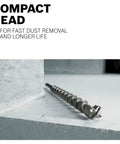 SDS-Max Speed-X Carbide Rotary Hammer Bit for concrete drilling, 2 in x 23 in, solid carbide head on a concrete surface