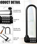 Set Of Six Six Inch Long Shackle Combination Padlocks With Resettable Four Digit Codes, beefy outdoor locks displayed in detail