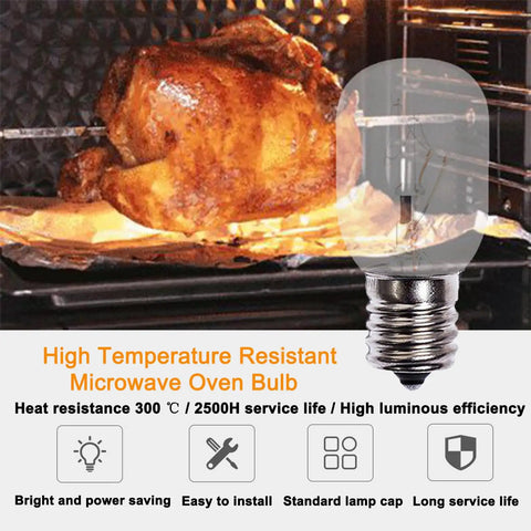 40 Watt 125V E17 Base Appliance Light Bulbs For Microwave Oven Refrigerator And Lava Lamp Six Pack Replacement 8206232A