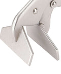 Close-up of 10 Inch Locking Sheet Metal Clamp Duckbill Pliers with Adjustable Screw, carbon steel plated welding clamp for metalworking.