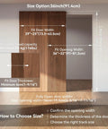 Solid As A Rock Concealed Sliding Barn Door Hardware Kit With Smooth Soft Close Action, dimensions for 36 inch opening.