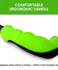 Close-up of ergonomic handle of Ergonomic Hand Rake And Soil Tiller Tool With Carbon Steel Tines Rust Resistant Your Yard Sidekick