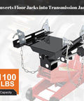 Transmission Jack Adapter For Hydraulic Floor Jacks Converts To 1100Lb Transmission Jack With 1.17 Inch Removable Saddle
