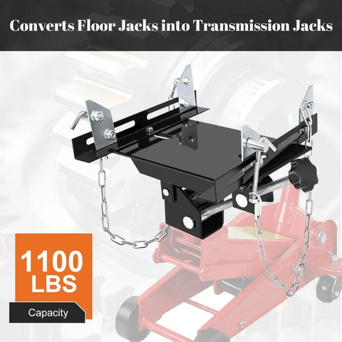 Transmission Jack Adapter For Hydraulic Floor Jacks Converts To 1100Lb Transmission Jack With 1.17 Inch Removable Saddle