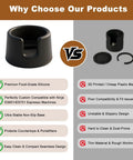 Heavy Duty Silicone Portafilter Holder Precise Custom Fit Compatible With Ninja ES601 ES701 And Luxe Cafe Espresso Machines image showing features and comparison.