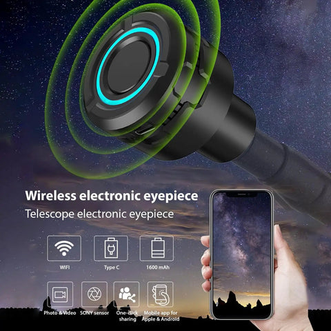 WiFi Electronic Eyepiece For Telescope Camera With 4K Video Recording And One And A Quarter Inch Barrel Easy To Use Wireless Eyepiece