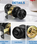 Matte Black Privacy Door Knobs 10 Pack Round Keyless Lockset For Bedroom And Bathroom Doors Interior And Exterior Use Modern