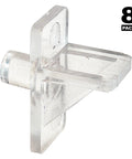 One Quarter Inch Clear Plastic Shelf Support Pegs Eight Pack For Cabinet Shelves And Furniture Easy No Tool Installation