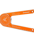 Jorgensen 7-inch orange aluminum miter saw protractor with laser-etched scales