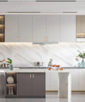 Modern kitchen with Brushed Brass Cabinet Pulls 3 Inch (76mm) for kitchen cabinets and drawers, 2 pack heavy duty metal handles