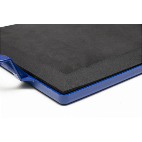Close-up of Foam Concrete Kneeler Board With Extra Large Handles, Hard Bottom Padded Knee Pad For Concrete Finishing, 19 by 13 inch tray
