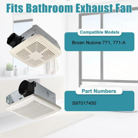 Blower Motor Assembly For 771 And 771 A Bathroom Exhaust Fans Replacement Motor 99080599 shown in a bathroom setting