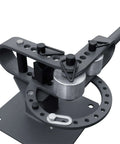 Compact Bench Top Metal Bender With 7 Dies, Pro Grade Heavy Duty Machine, shown with telescoping handle and dies in place