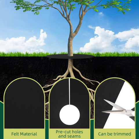 39 Inch Weed Barrier Mat For Your Yard And Garden Non Woven Tree Mulch Ring Protectors Landscaping Weed Control Pack Of 10