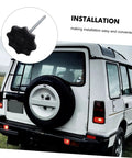 Spare Tire Hold Down Bolt And Mounting Hardware Kit For Secure Car Tire Mounting shown on vehicle with universal fit