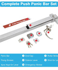 Beefy Industrial Grade Commercial Door Push Bar Panic Exit Device With Exterior Lever Twenty Seven And A Half Inch Stainless Steel Panic Bar for Exit Doors Kit