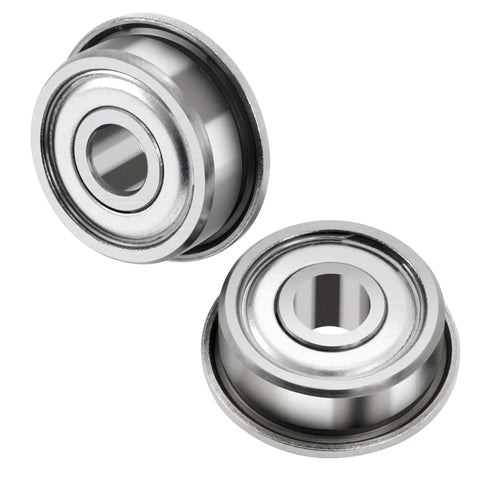 Flanged Ball Bearings 3x6x2.5mm 10 Pcs Double Shield Pre Lubricated Chrome Steel Deep Groove For Motors Pumps Fans Built Tough Low Noise Durable Precision Fit, two bearings
