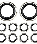 Cool 1/2 Inch Wrench Ring Set With 10 Plastic Retaining Rings And O-Rings Plus Tool close-up of plastic retaining rings for heavy duty use.