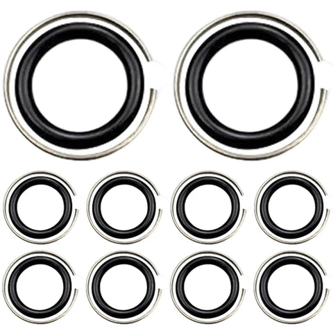 Cool 1/2 Inch Wrench Ring Set With 10 Plastic Retaining Rings And O-Rings Plus Tool close-up of plastic retaining rings for heavy duty use.