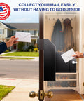 Through The Door Locking Mail Drop Box for mail and keys heavy duty steel lockbox with rear access mounts on wooden doors
